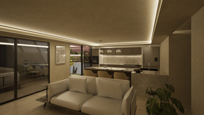 Sala con estilo de domótica
