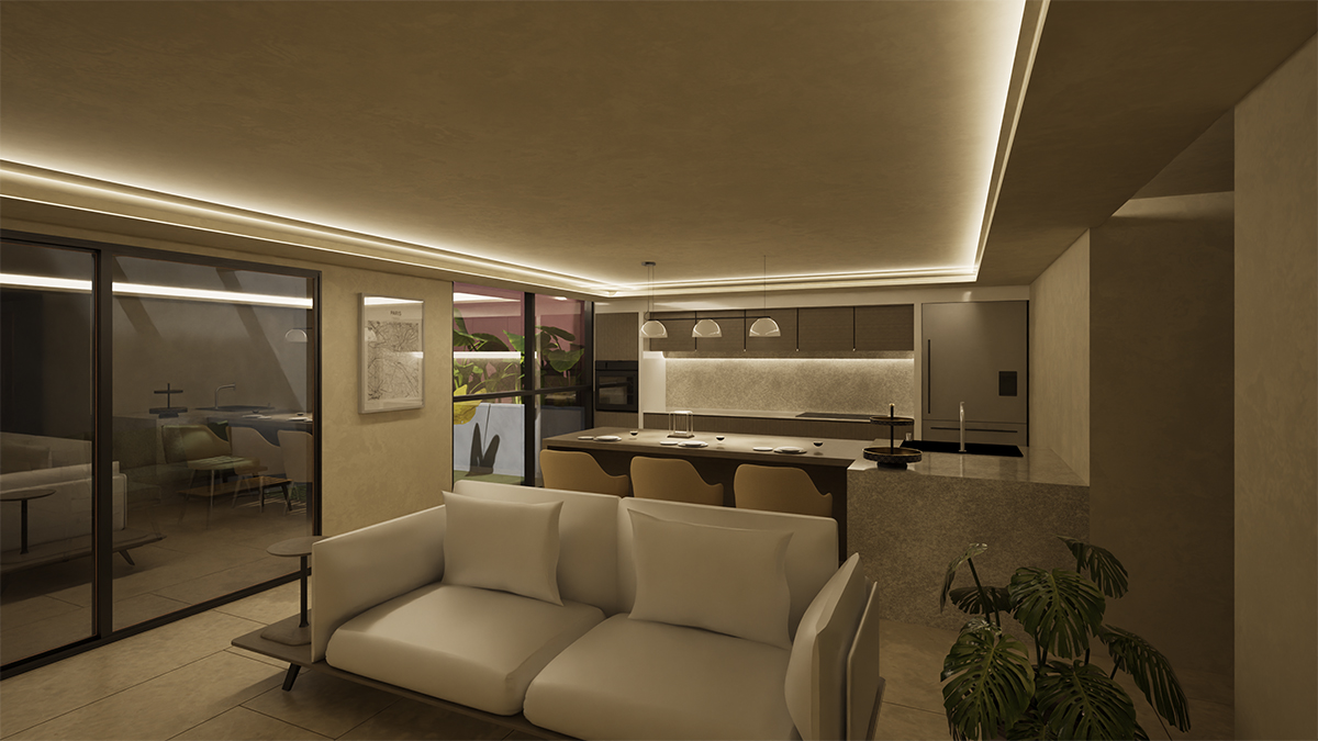 Sala con estilo de domótica