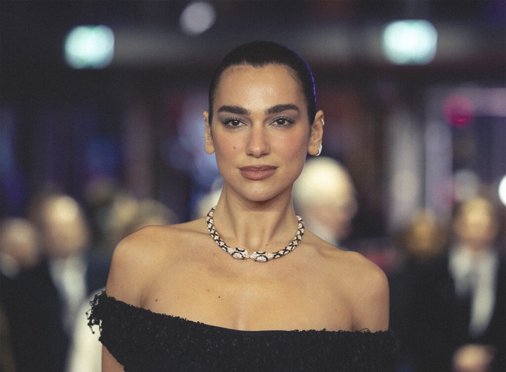 retrato de la cantante Dua Lipa .