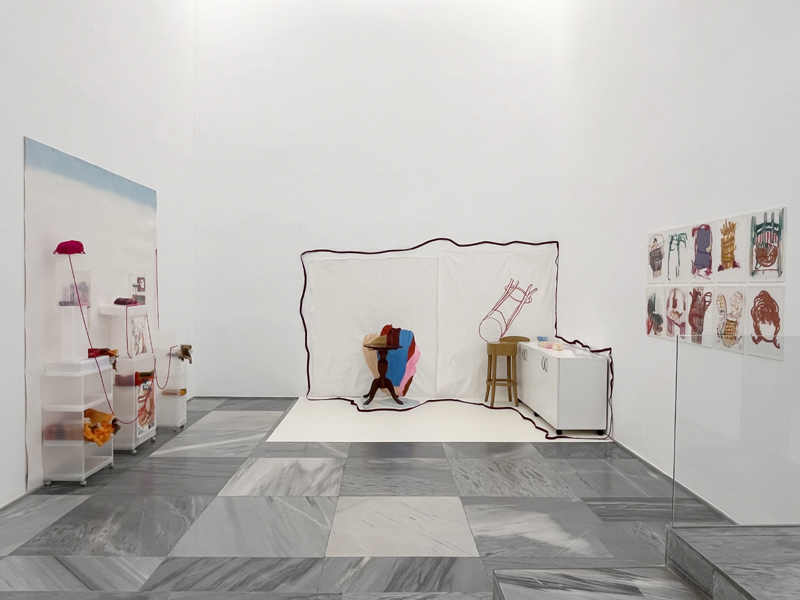 Vista de sala de MIX. La donna è mobile, de Elena Blasco, en Espacio Mínimo.