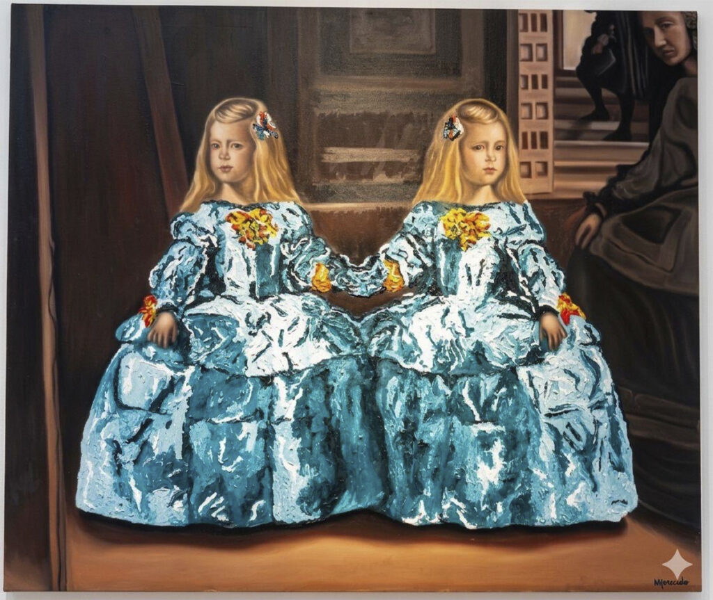 Reinterpretación contemporánea de Las Meninas de Velázquez realizada por la artista colombiana María Mercado.