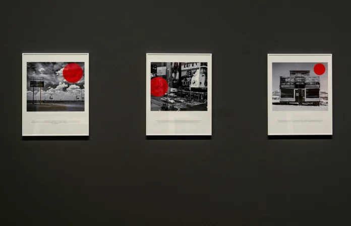 Three works from *Fractal Landscapes* by Max de Esteban, displayed on a dark wall at SEDA.