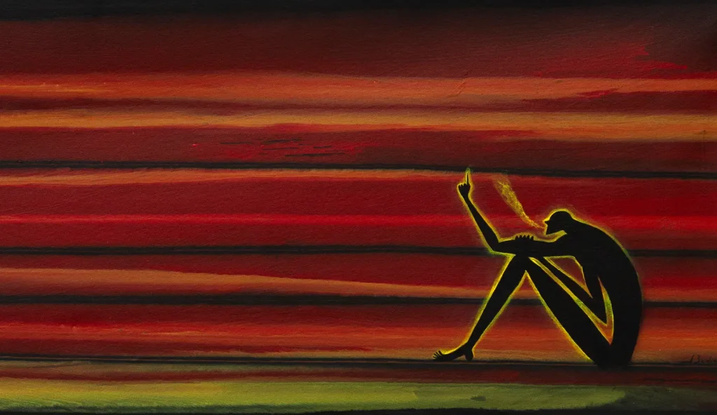 Serie: "Diálogos en el desierto" de José Bedia - Galería El Apartamento.