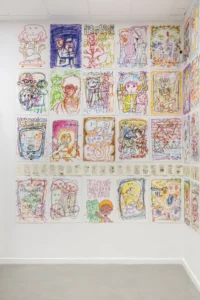 Serie: "Hoy en día todo el mundo muere" de Roc Jou Morales (Rojuu) - Galería Bombon Projects.